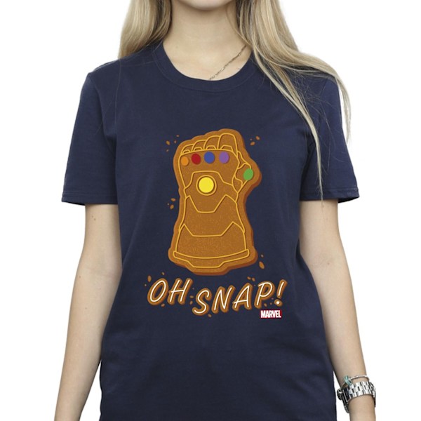 Marvel Dam/Kvinnor Thanos Oh Snap Bomull Boyfriend T-Shirt XX Navy Blue XXL