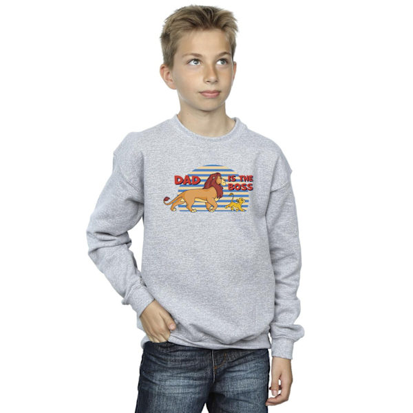 Disney Boys The Lion King Dad Boss Sweatshirt 7-8 år Sport Sports Grey 7-8 Years
