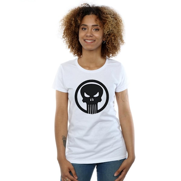 Marvel Dam/Damer The Punisher Skull Circle Bomull T-shirt X White XL