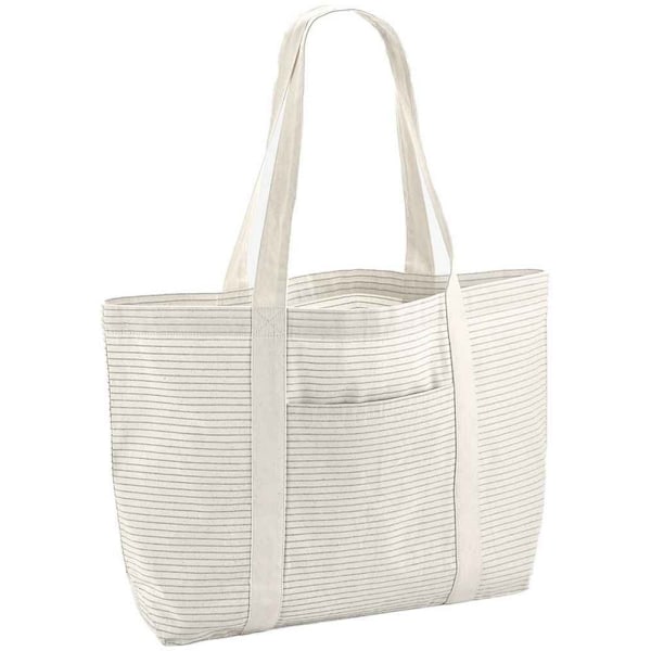 Westford Mill Randig ekologisk bomullskasse One Size Grå Grey One Size