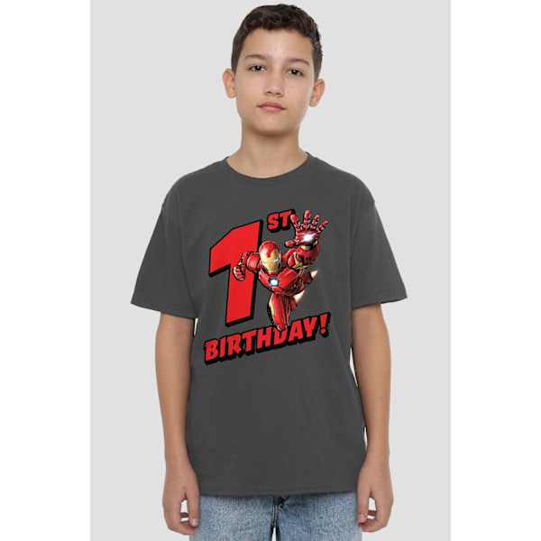 Iron Man Barn/Barn 1-årsdag T-shirt 7-8 År Kolgrå Charcoal 7-8 Years