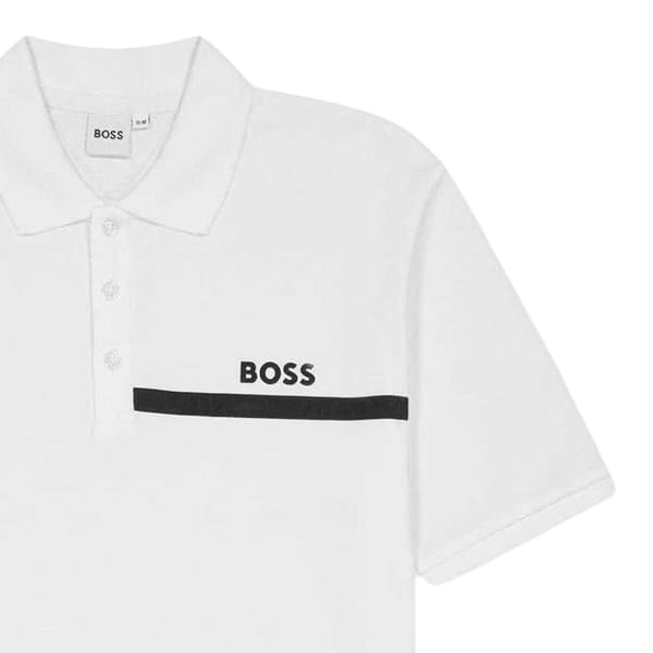Boss Herr Regular Kortärmad Pikétröja 10 År Vit White 10 Years