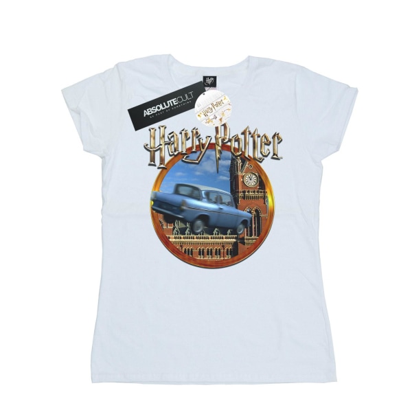 Harry Potter Dam/Kvinnor Flygande Bil Bomull T-shirt XXL Vit White XXL