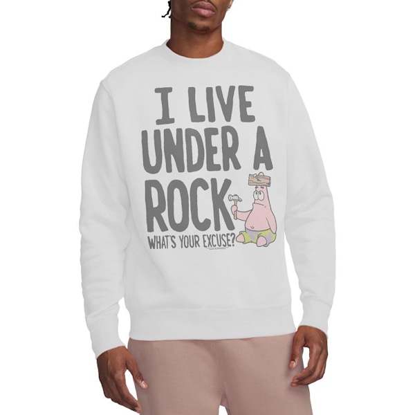 SvampBob Fyrkant Unisex Vuxen Under En Sten Sweatshirt L Vit White L