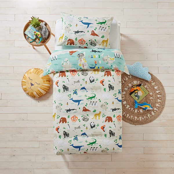Little Furn Barn/Barnens Älskar Vår Jord Påslakan Set Småbarn Blå Blue Toddler