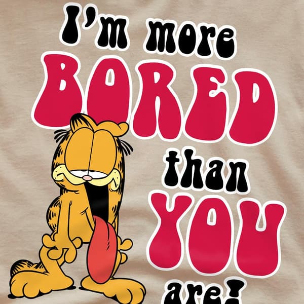 Garfield Herr Mer Uttråkad T-Shirt M Sand Sand M