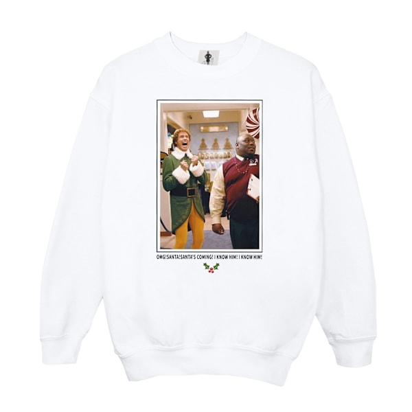 Elf Dam/Damer OMG Santa Foto Sweatshirt XL Vit White XL