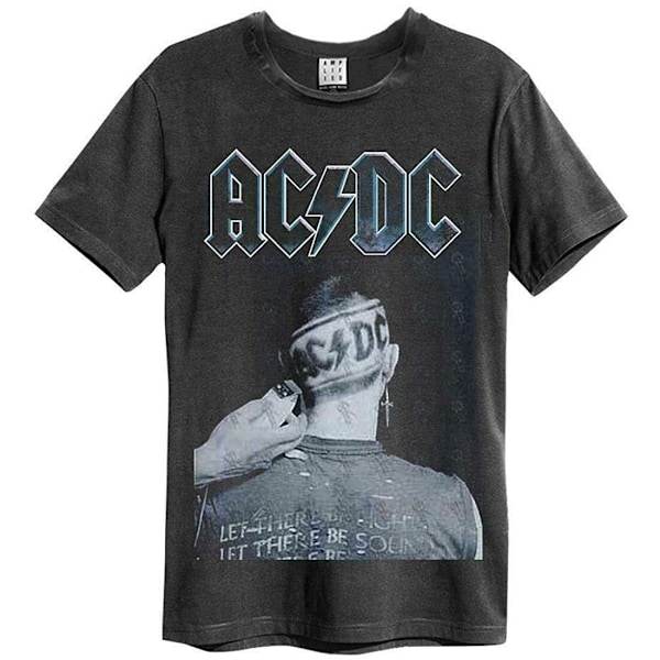 Amplified Mens Clipped AC/DC T-Shirt M Charcoal Charcoal M