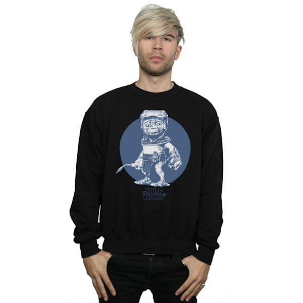 Star Wars Herr The Rise Of Skywalker Babu Frik Mono Sweatshirt Black 4XL