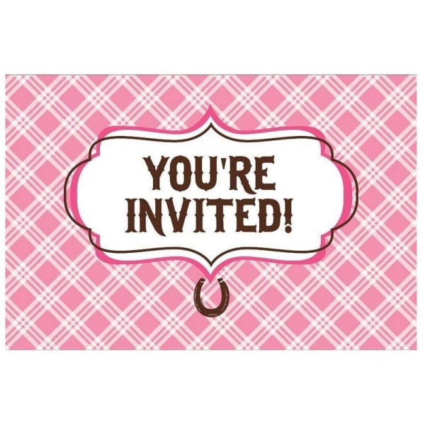 Creative Party Heart My Horse Invitations (paket med 8) One Size Pink/White/Brown One Size