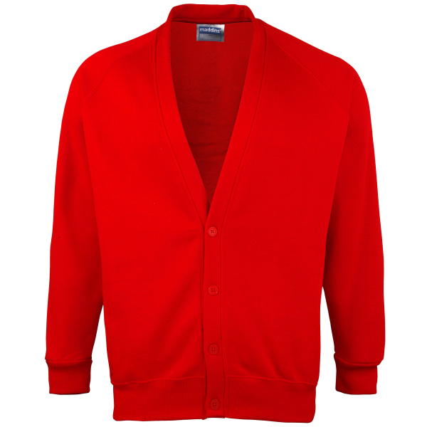 Maddins Barn Unisex Coloursure Cardigan / Skolkläder 28 Re Red 28