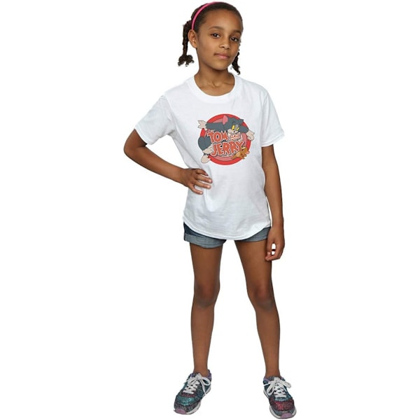 Tom och Jerry Girls Catch Bomull T-shirt 12-13 år Vit White 12-13 Years