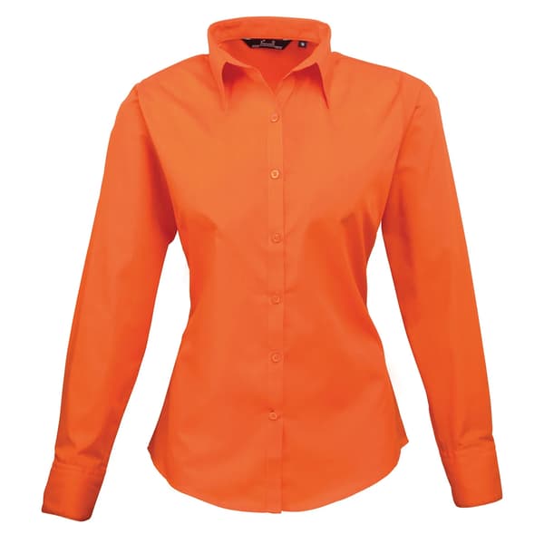 Premier Dam/Dam Poplin Långärmad Blus 8 Orange Orange 8