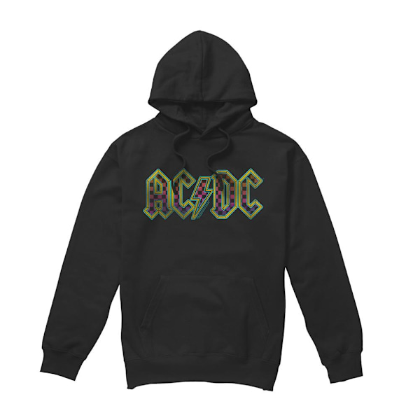 AC/DC Herr Checkerboard Gradient Logo Hoodie XL Svart Black XL