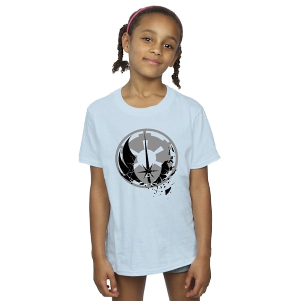 Star Wars Girls Obi-Wan Kenobi Fractured Logos Bomull T-shirt 1 Baby Blue 12-13 Years