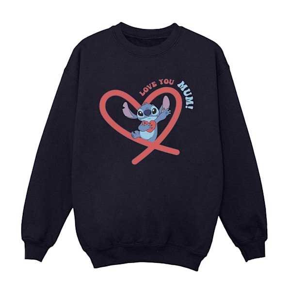 Disney Boys Lilo & Stitch Love You Mum Sweatshirt 5-6 år Marinblå Navy Blue 5-6 Years