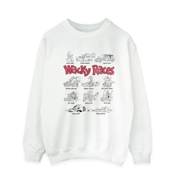 Wacky Races Herr Car Lineup Sweatshirt S Vit White S