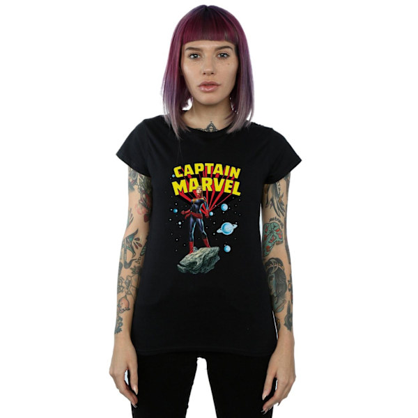 Captain Marvel Dam/Damer Pose Bomull T-shirt L Svart Black L