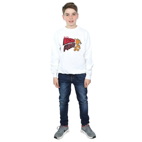 Tom And Jerry Boys Macho Mouse Sweatshirt 5-6 År Vit White 5-6 Years