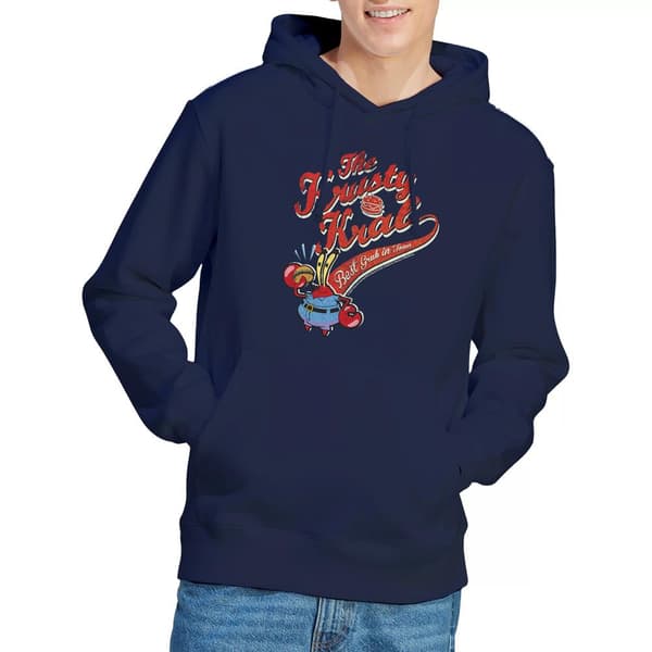 SpongeBob SquarePants Herr The Krusty Krab Hoodie S Marinblå Navy S