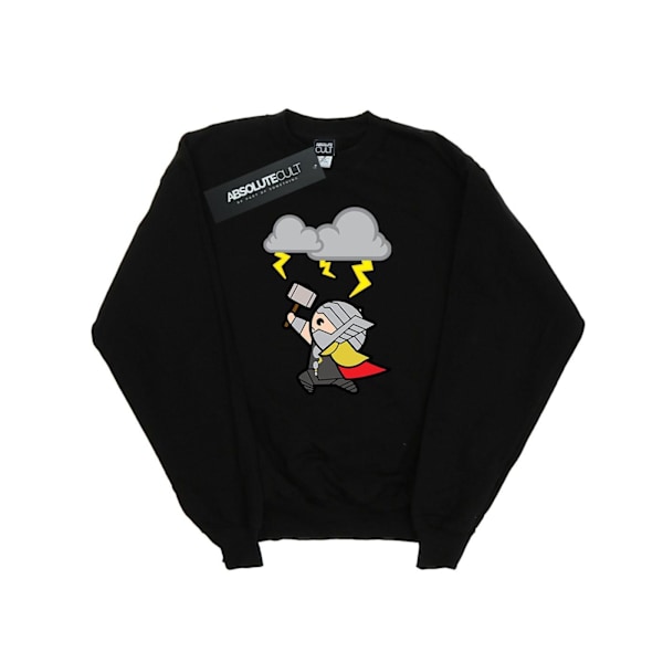 Marvel Boys Kawaii Thor God Of Thunder Sweatshirt 7-8 År Bla Black 7-8 Years