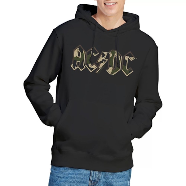 AC/DC Herr Camo Logo Hoodie XL Svart Black XL