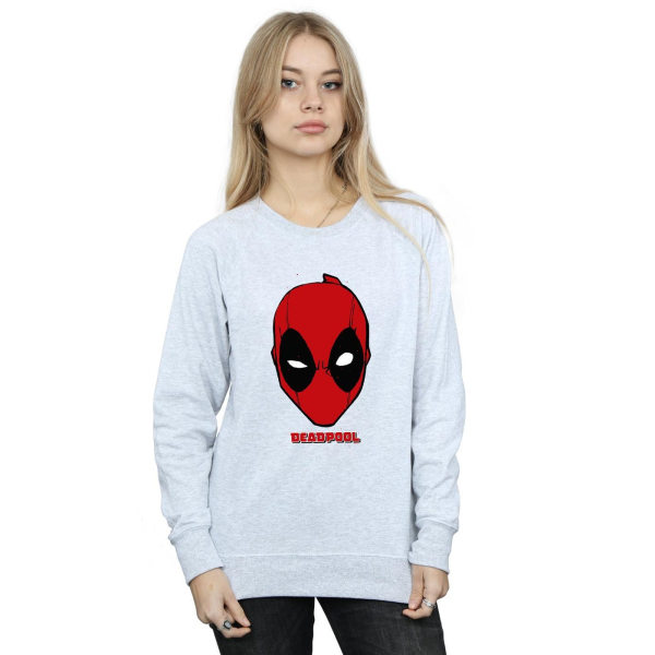 Marvel Dam/Ladies Deadpool Mask Sweatshirt S Sports Grey Sports Grey S