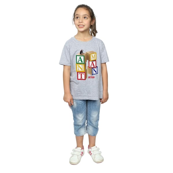 Marvel Girls Ant-Man Blocks Bomull T-shirt 7-8 år Sport Grå Sports Grey 7-8 Years