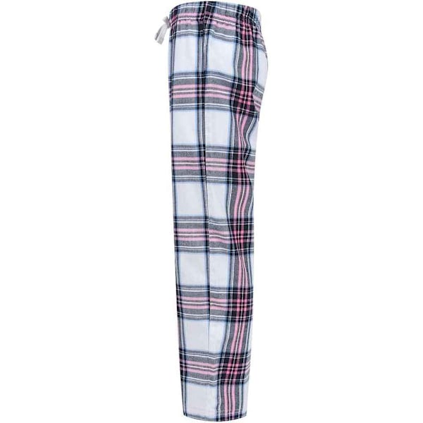 SF Minni Barn/Barn Tartan Lounge Byxor 7-8 År Vit/Rosa White/Pink 7-8 Years