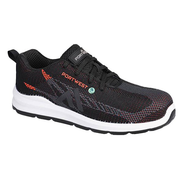 Portwest Unisex Vuxen S1PS SR FO Flyknit Komposit Tåhätta Träningssko Black/Red 8 UK