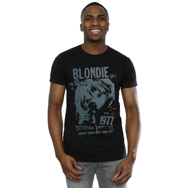 Blondie Mens Tour 1977 Chest T-Shirt 5XL Svart Black 5XL