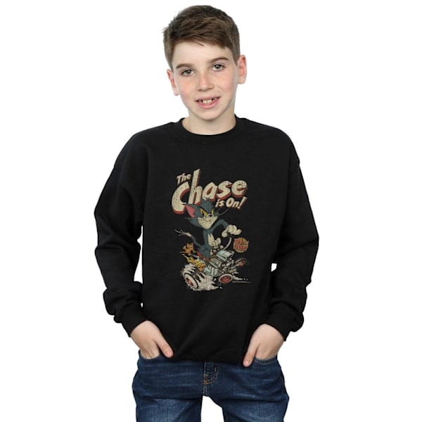 Tom och Jerry Pojkar The Chase Is On Sweatshirt 9-11 År Svart Black 9-11 Years