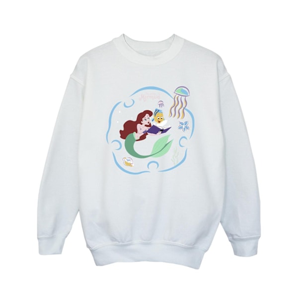 Disney Girls The Little Mermaid Läser En Bok Sweatshirt 3-4 År White 3-4 Years