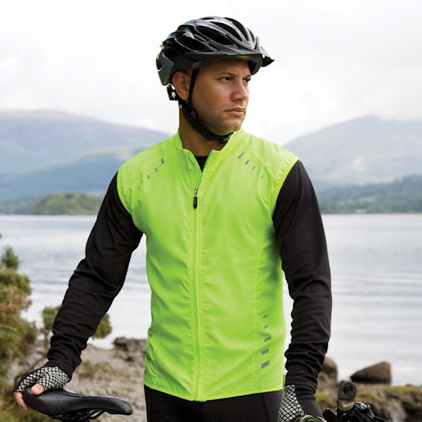 Spiro Mens Bikewear Crosslite Training Gilet / Sports Bodywarmer Neon Lime M