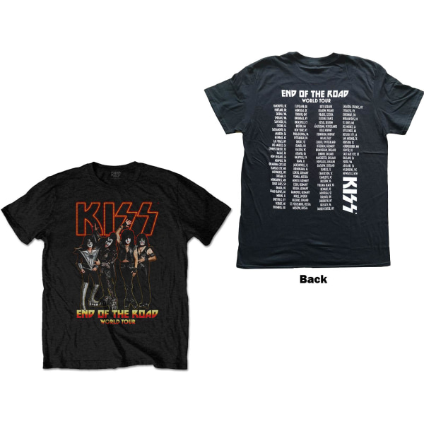 Kiss Unisex Vuxen End Of The Road Tour T-shirt i bomull M Svart Black M
