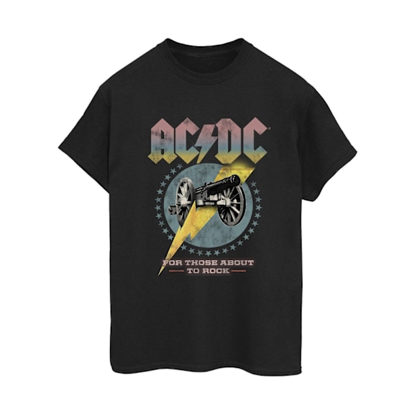 ACDC Dam/Damer För Dem Som Ska Rocka Bomull Pojkvän T-S Black L