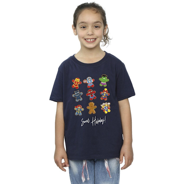 Marvel Girls Gingerbread Avengers Bomull T-shirt 12-13 år Marinblå Navy Blue 12-13 Years