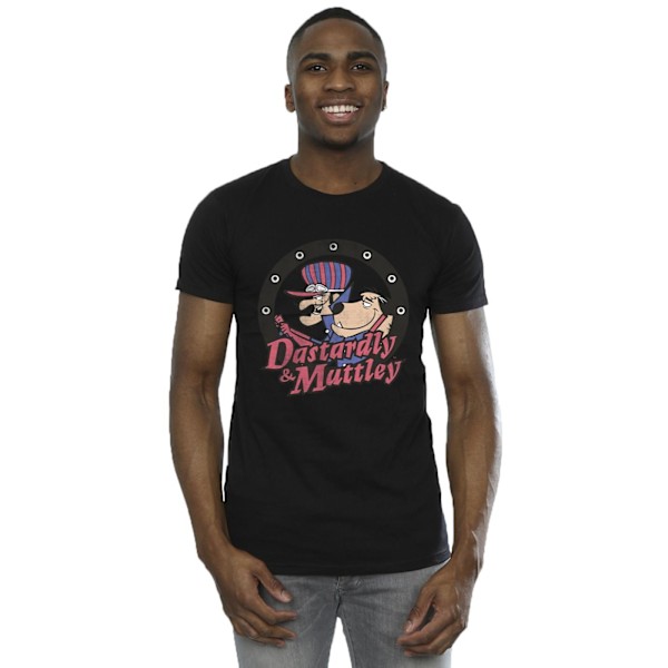 Wacky Races Herr Dastardly Och Mutley Cirkel T-Shirt M Svart Black M