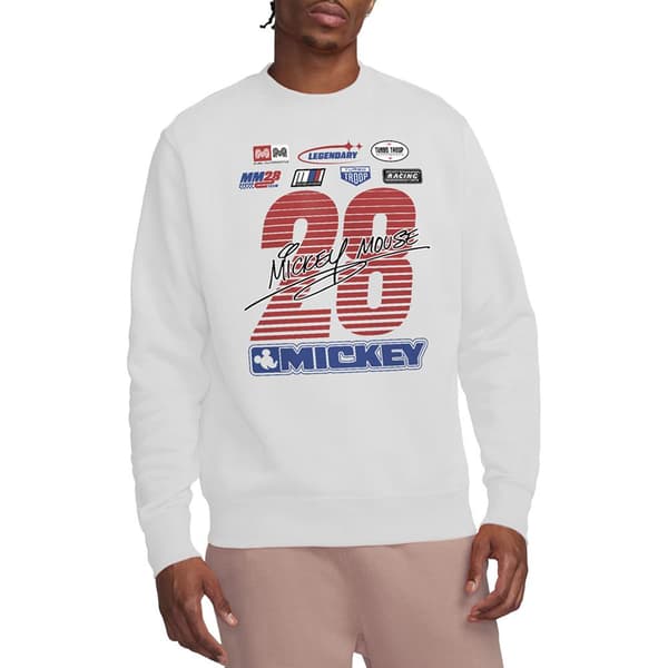 Disney Unisex Vuxen Musse Pigg Racing Logotyp Tröja M Vit White M