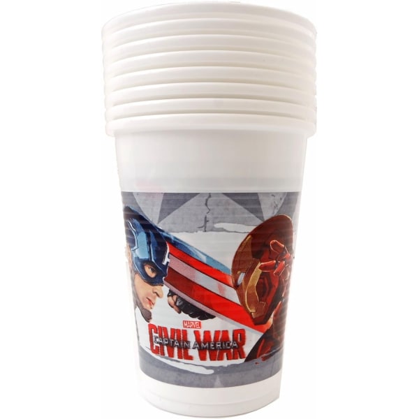 Captain America Civil War Plast 200ml Party Cup (8-pack) O Red/Grey/White One Size