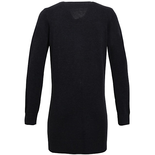 Premier Dam/Damer Lång V-ringad Stickad Cardigan 16 Kol Charcoal 16
