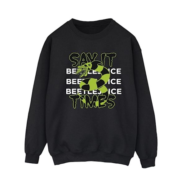 Beetlejuice Damtröja för Kvinnor/Dam - Säg Det 3 Gånger - XXL Svart Black XXL