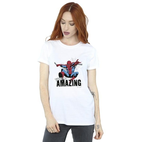 Marvel Womens/Ladies Spider-Man Amazing Cotton Boyfriend T-Shir White 4XL