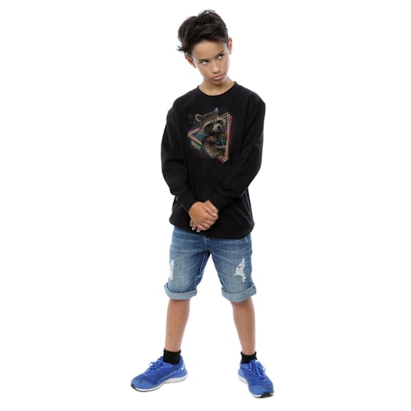 Marvel Boys Guardians Of The Galaxy Neon Rocket Sweatshirt 7-8 Black 7-8 Years