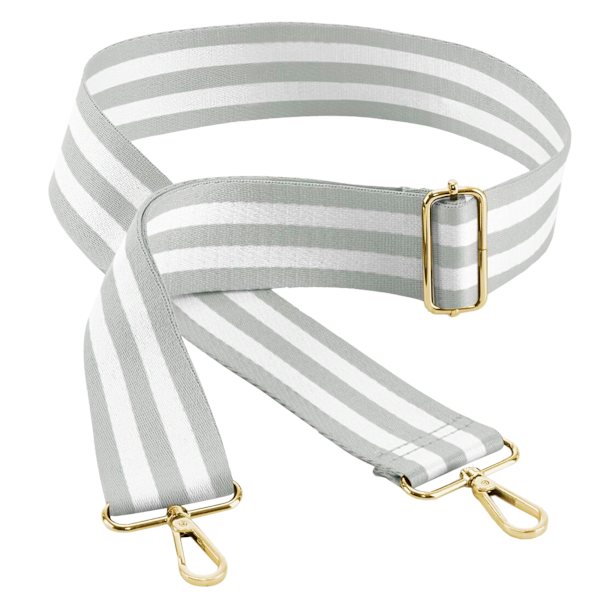 Bagbase Boutique Randig Justerbar Väska Rem En Storlek Ljus Grå Light Grey/White One Size