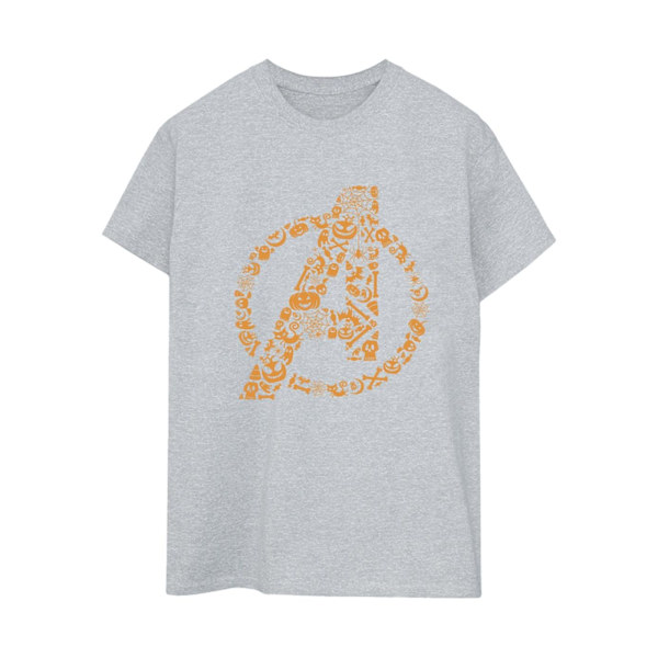 Marvel Dam/Damer Avengers Halloween Logo Bomull Boyfriend T-shirt Sports Grey 3XL