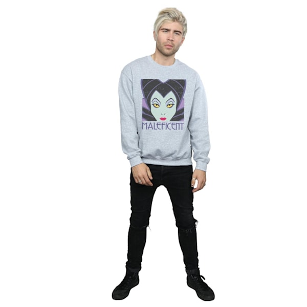 Disney Herr Maleficent Cropped Head Sweatshirt S Sports Grey Sports Grey S