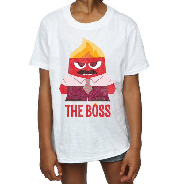 Disney Girls Inside Out Anger The Boss Bomull T-shirt 5-6 år White 5-6 Years