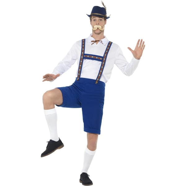 Smiffys Herr Bayersk Kostym L Blå/Vit Blue/White L