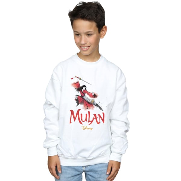 Disney Boys Mulan Movie Pose Sweatshirt 7-8 år Vit White 7-8 Years